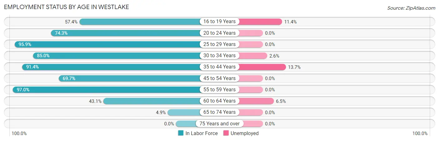 Employment Status by Age in Westlake