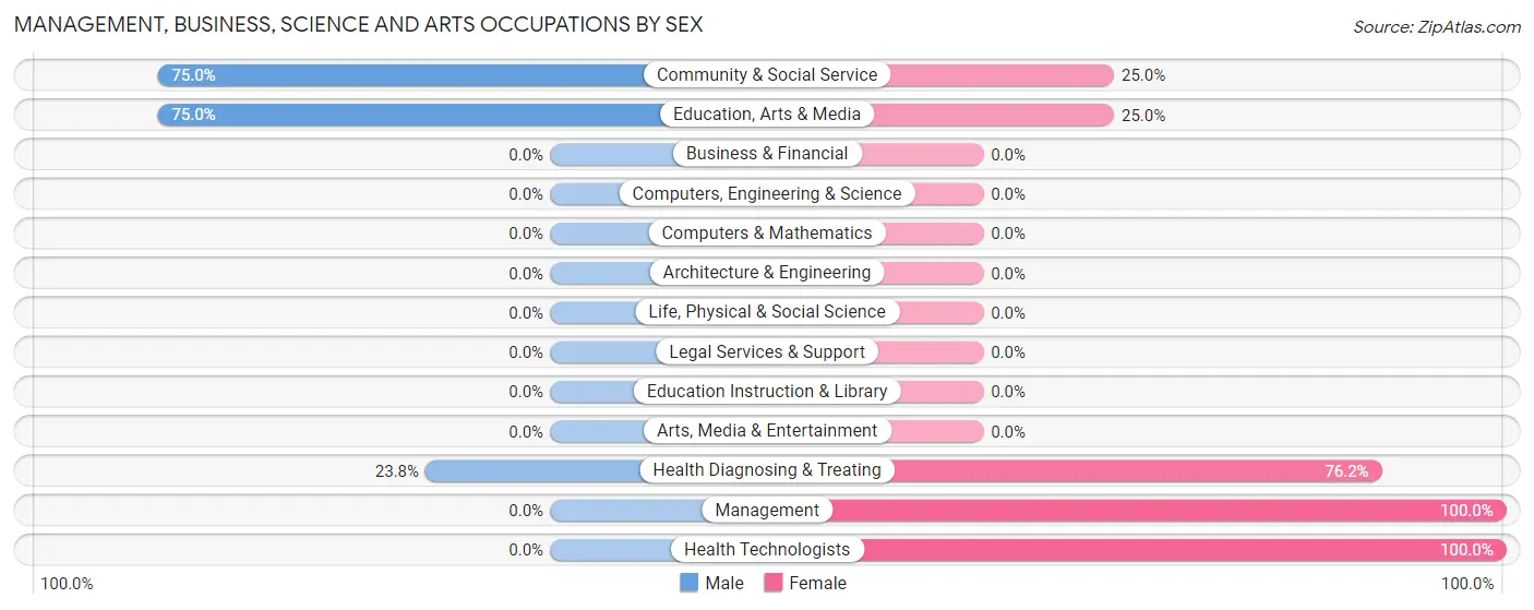 Management, Business, Science and Arts Occupations by Sex in Westville