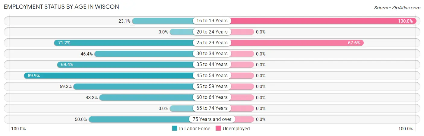 Employment Status by Age in Wiscon