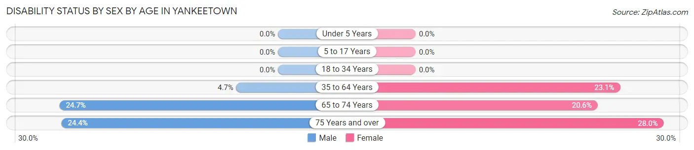 Disability Status by Sex by Age in Yankeetown