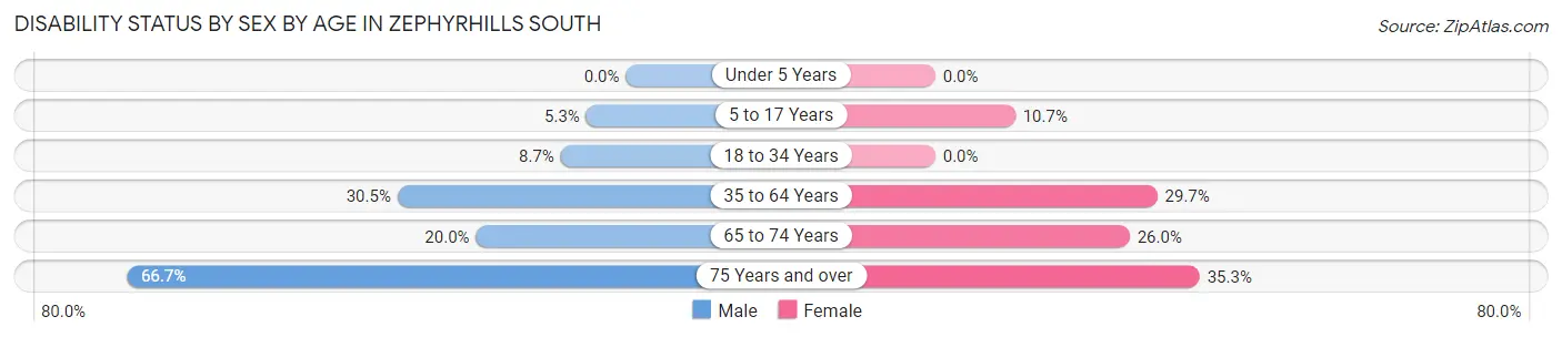 Disability Status by Sex by Age in Zephyrhills South