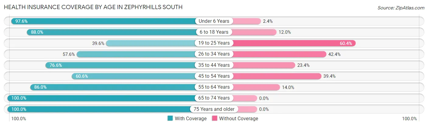Health Insurance Coverage by Age in Zephyrhills South