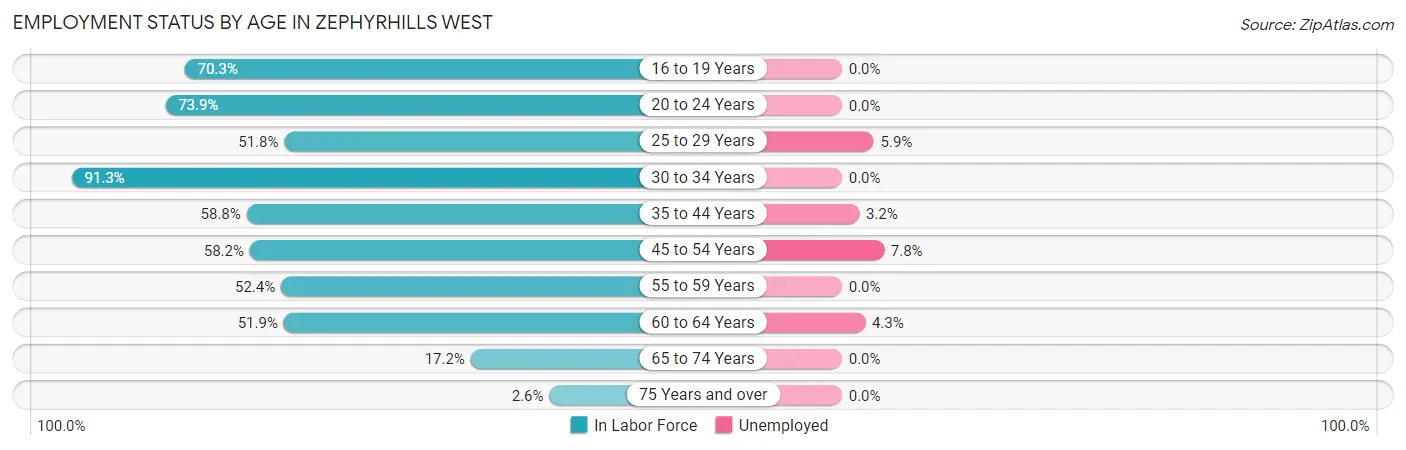 Employment Status by Age in Zephyrhills West