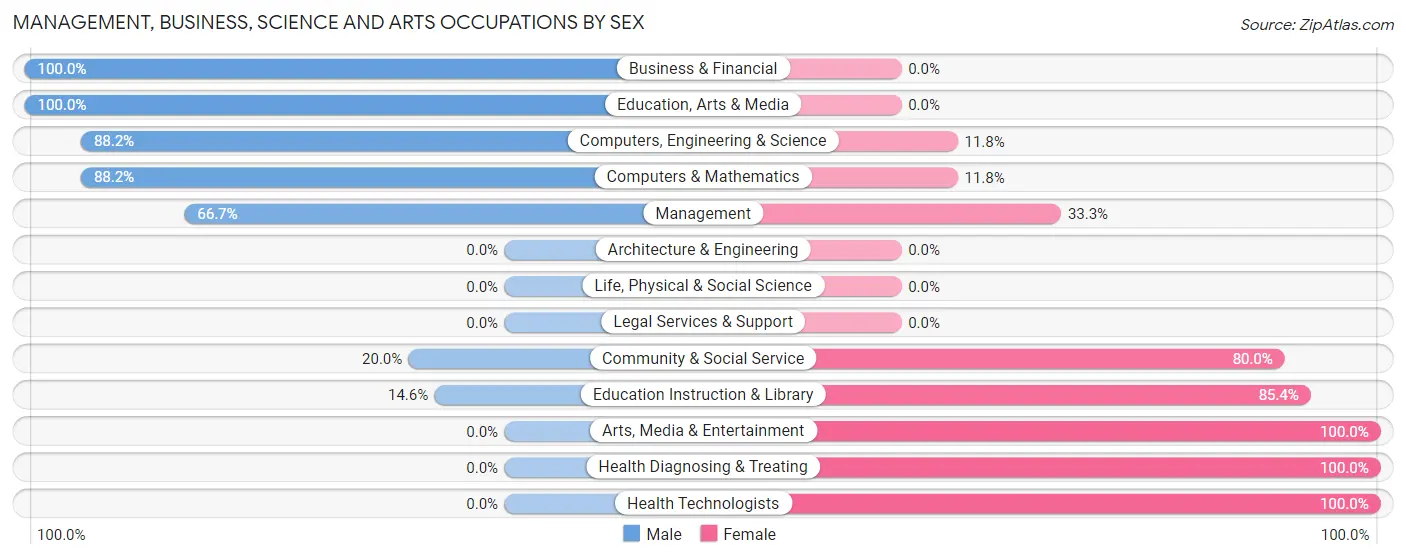 Management, Business, Science and Arts Occupations by Sex in Allenhurst