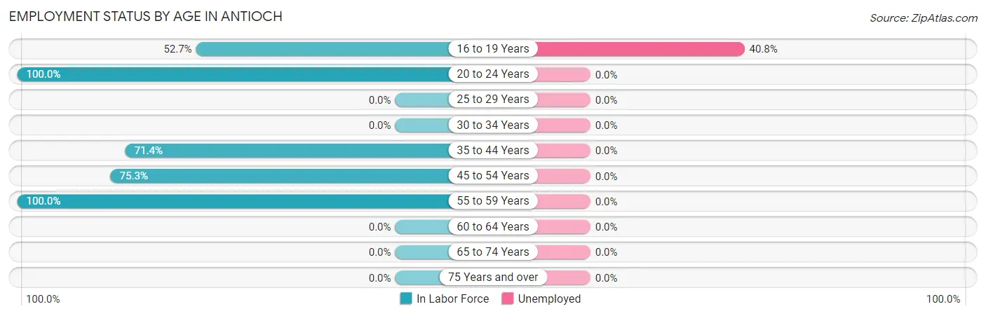 Employment Status by Age in Antioch