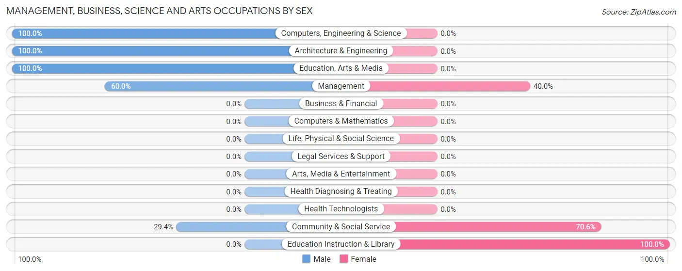 Management, Business, Science and Arts Occupations by Sex in Attapulgus