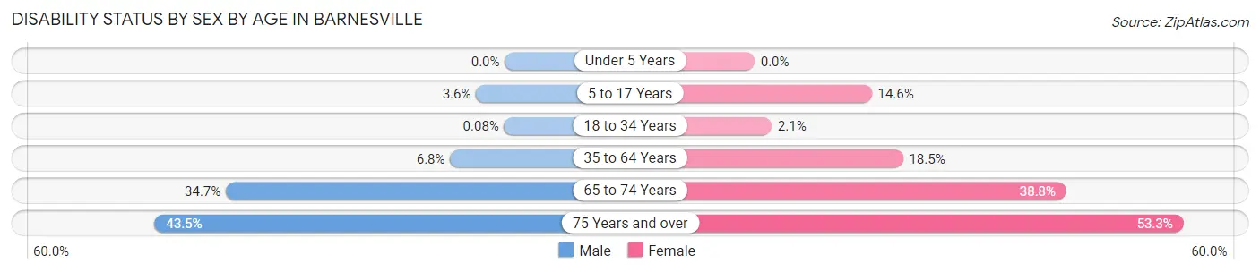 Disability Status by Sex by Age in Barnesville