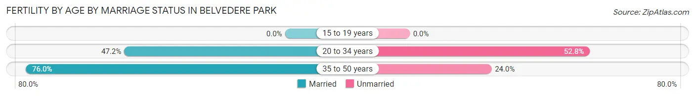 Female Fertility by Age by Marriage Status in Belvedere Park