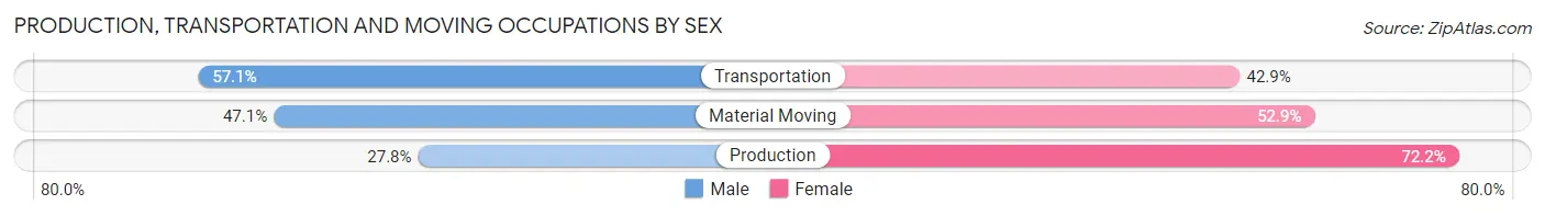 Production, Transportation and Moving Occupations by Sex in Berkeley Lake