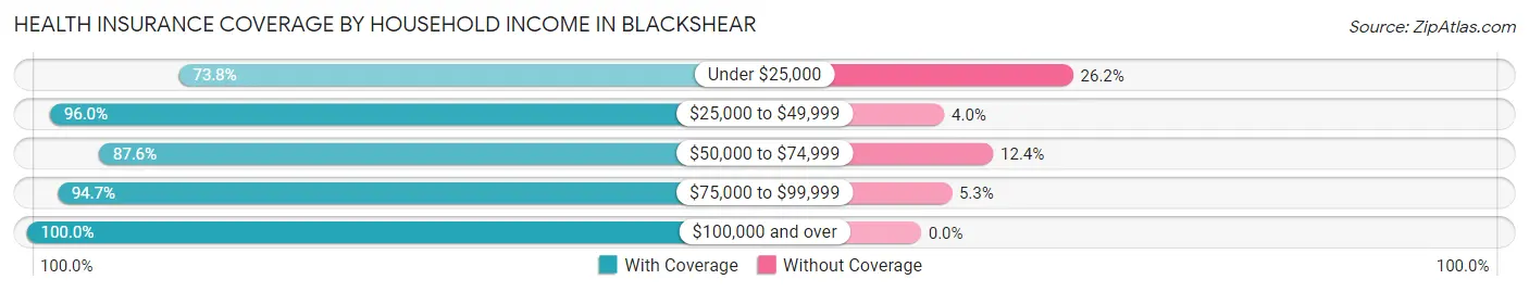 Health Insurance Coverage by Household Income in Blackshear