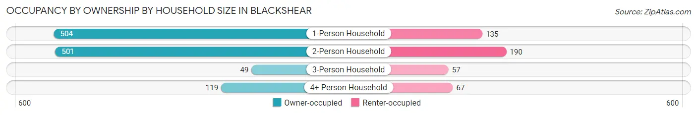 Occupancy by Ownership by Household Size in Blackshear
