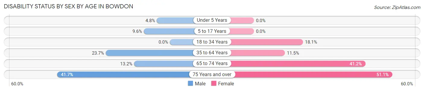 Disability Status by Sex by Age in Bowdon
