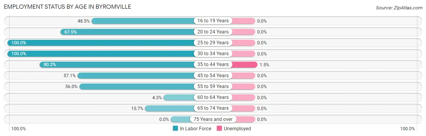 Employment Status by Age in Byromville