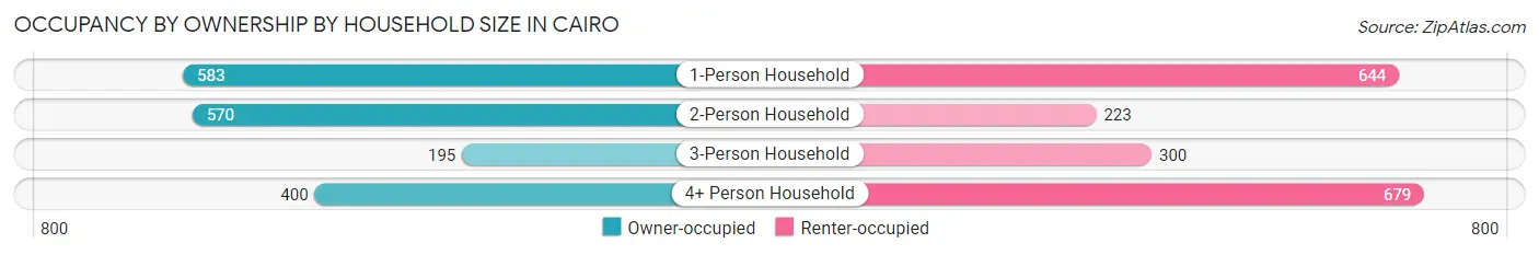 Occupancy by Ownership by Household Size in Cairo