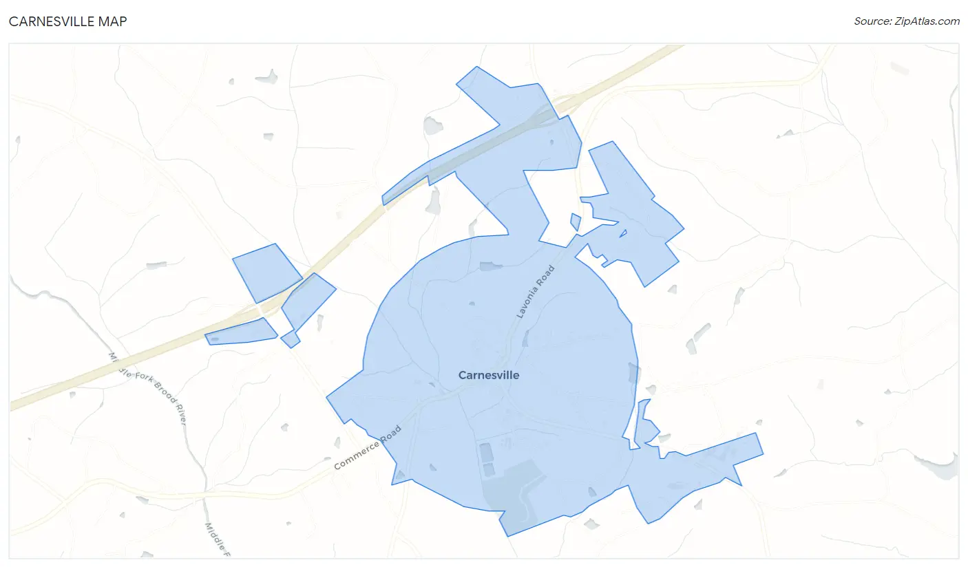 Carnesville Map