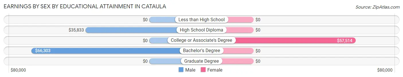 Earnings by Sex by Educational Attainment in Cataula