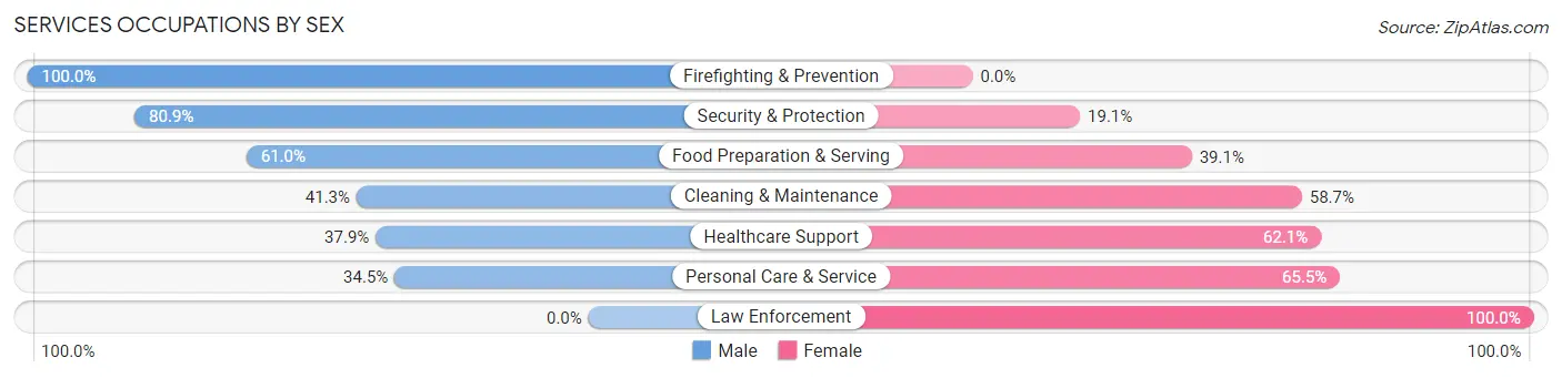 Services Occupations by Sex in Chamblee