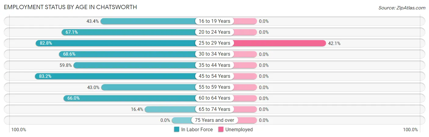 Employment Status by Age in Chatsworth