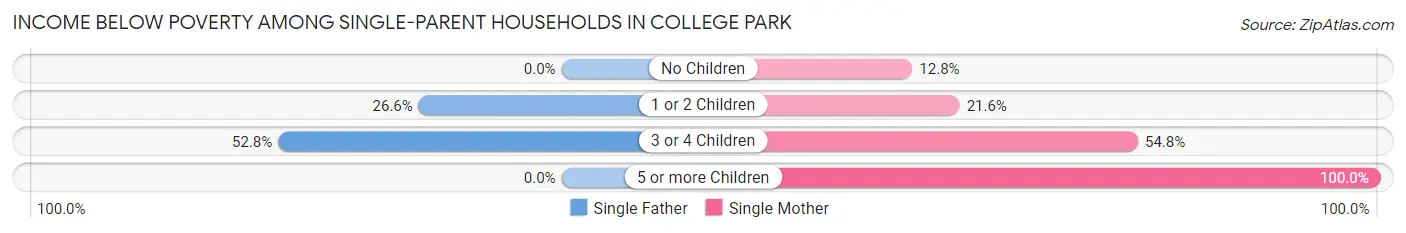 Income Below Poverty Among Single-Parent Households in College Park