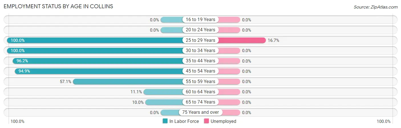 Employment Status by Age in Collins