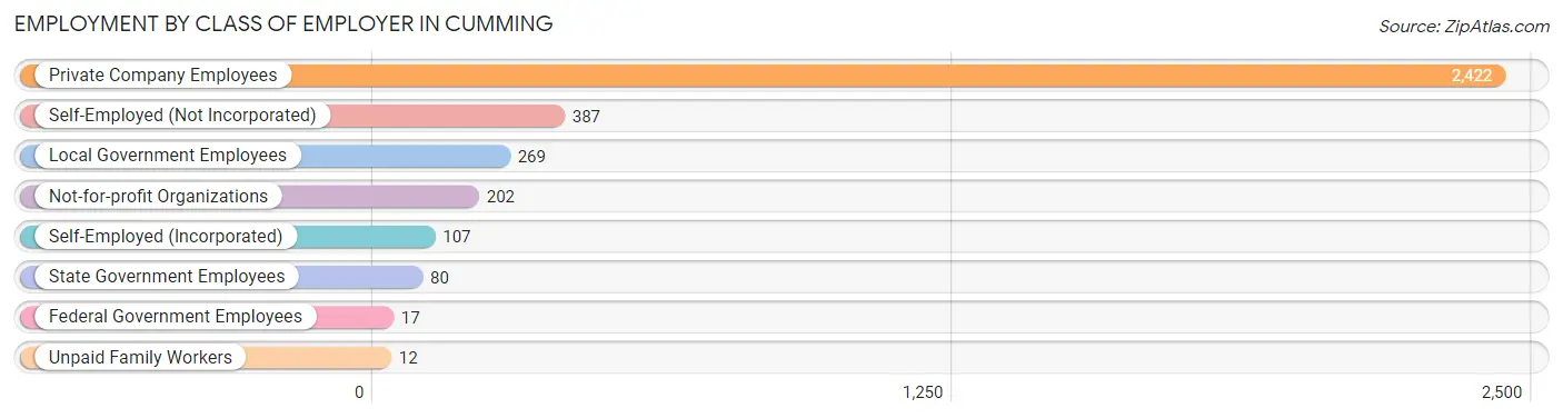 Employment by Class of Employer in Cumming