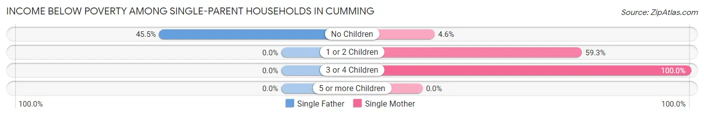 Income Below Poverty Among Single-Parent Households in Cumming
