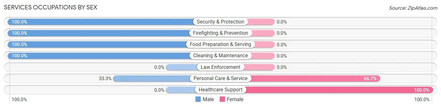 Services Occupations by Sex in Deenwood