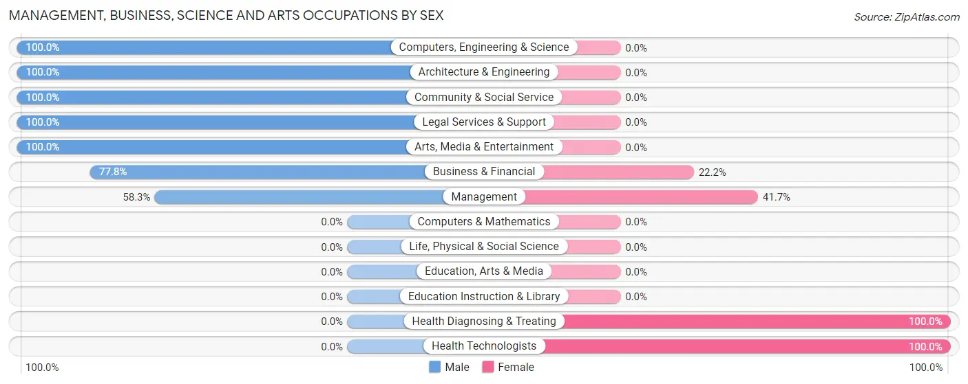 Management, Business, Science and Arts Occupations by Sex in Doerun