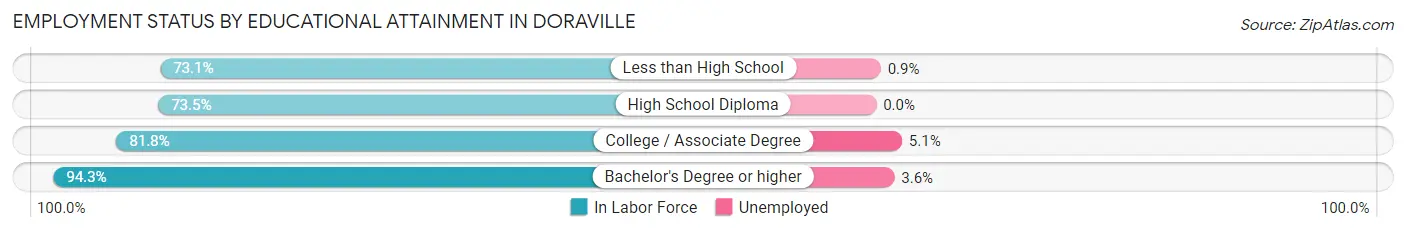 Employment Status by Educational Attainment in Doraville