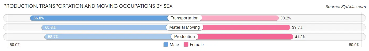 Production, Transportation and Moving Occupations by Sex in Dublin