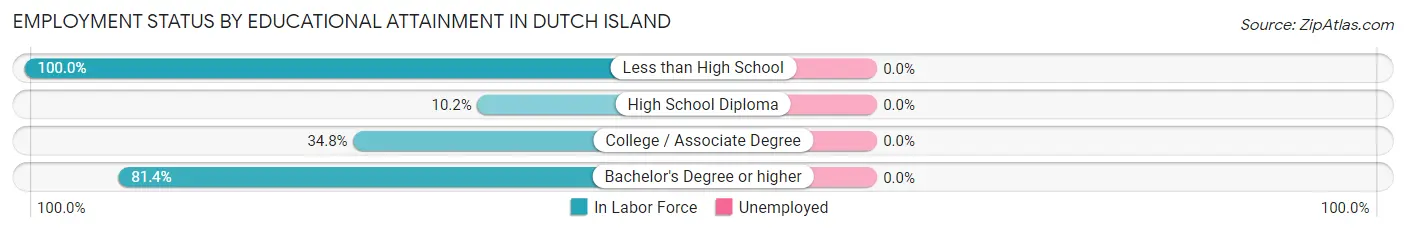 Employment Status by Educational Attainment in Dutch Island