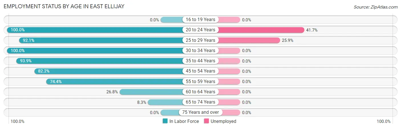 Employment Status by Age in East Ellijay