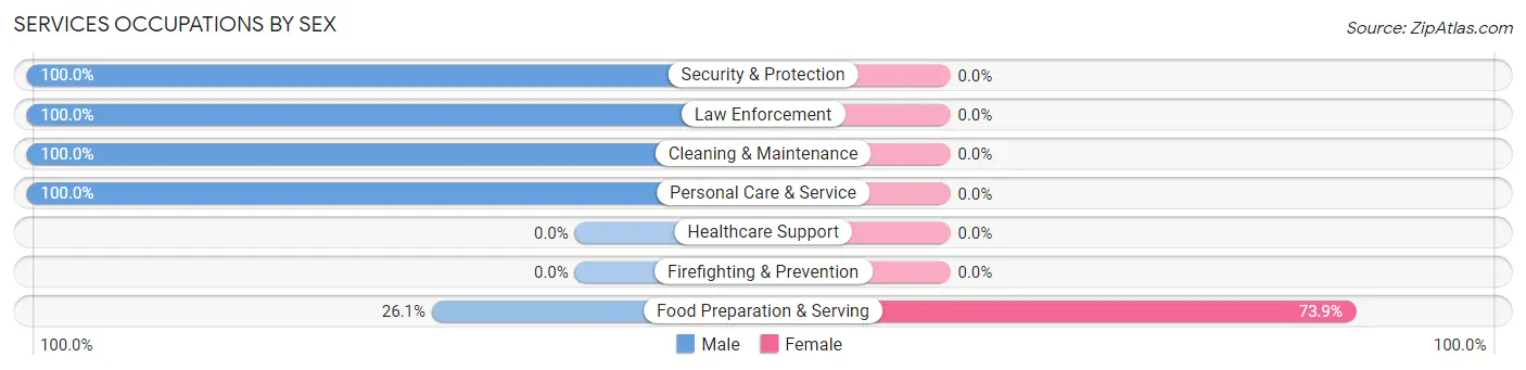 Services Occupations by Sex in East Ellijay
