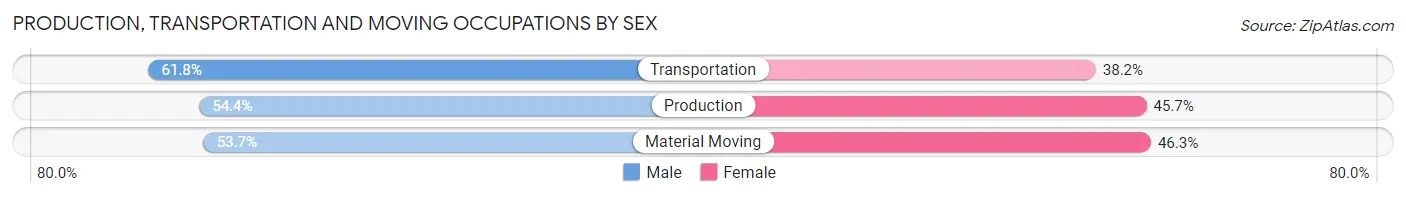 Production, Transportation and Moving Occupations by Sex in East Point