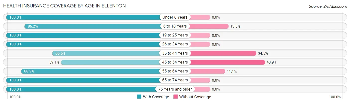 Health Insurance Coverage by Age in Ellenton