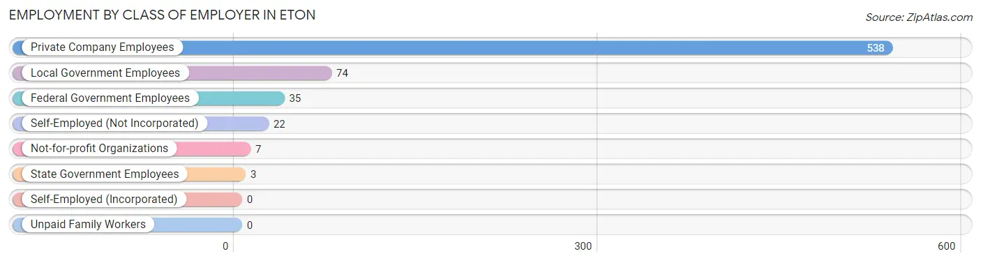 Employment by Class of Employer in Eton