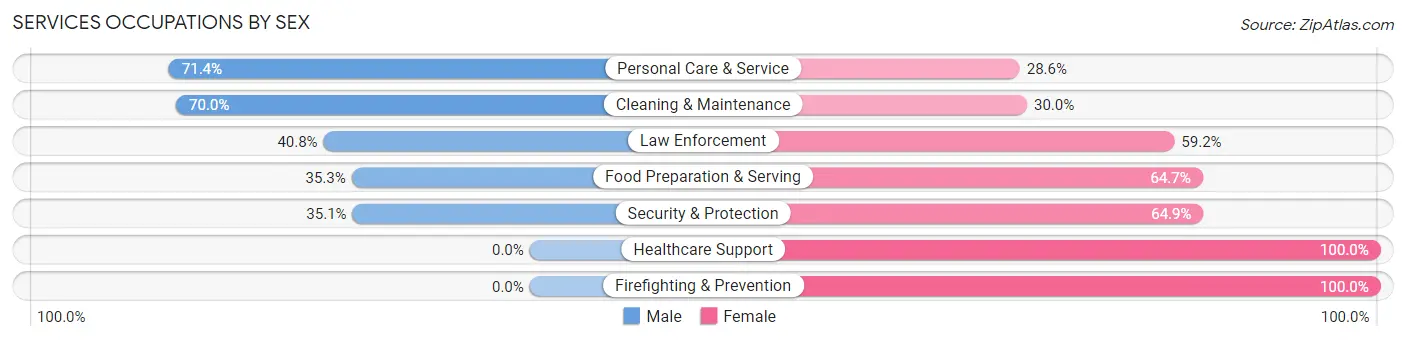 Services Occupations by Sex in Fitzgerald