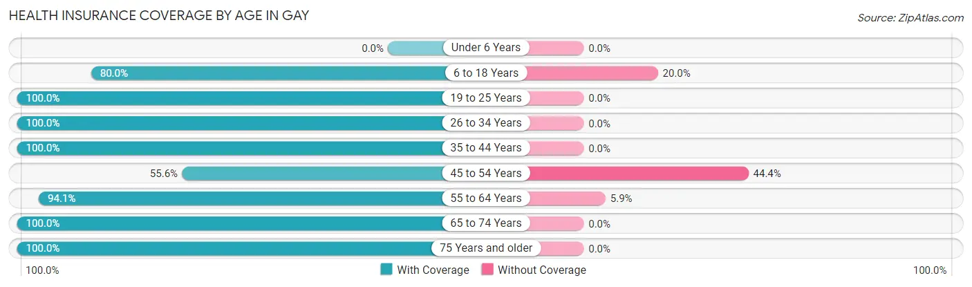 Health Insurance Coverage by Age in Gay