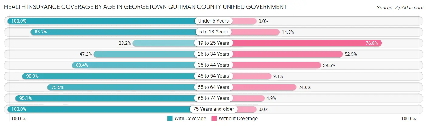 Health Insurance Coverage by Age in Georgetown Quitman County unified government