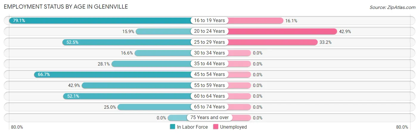 Employment Status by Age in Glennville