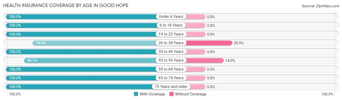 Health Insurance Coverage by Age in Good Hope