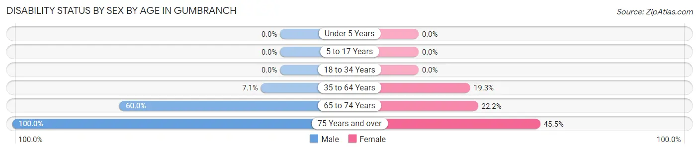 Disability Status by Sex by Age in Gumbranch