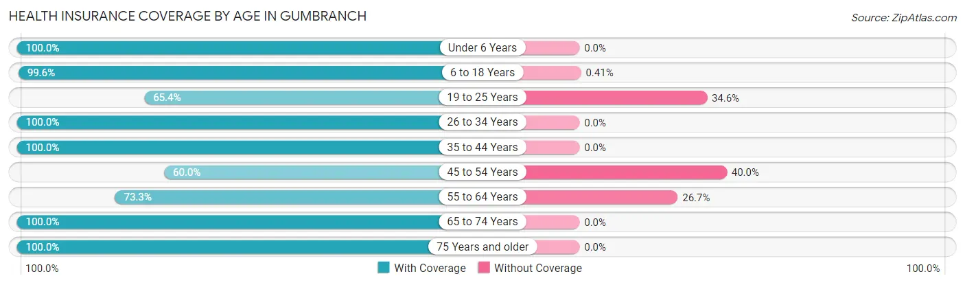Health Insurance Coverage by Age in Gumbranch