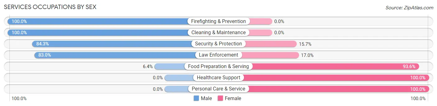 Services Occupations by Sex in Hagan