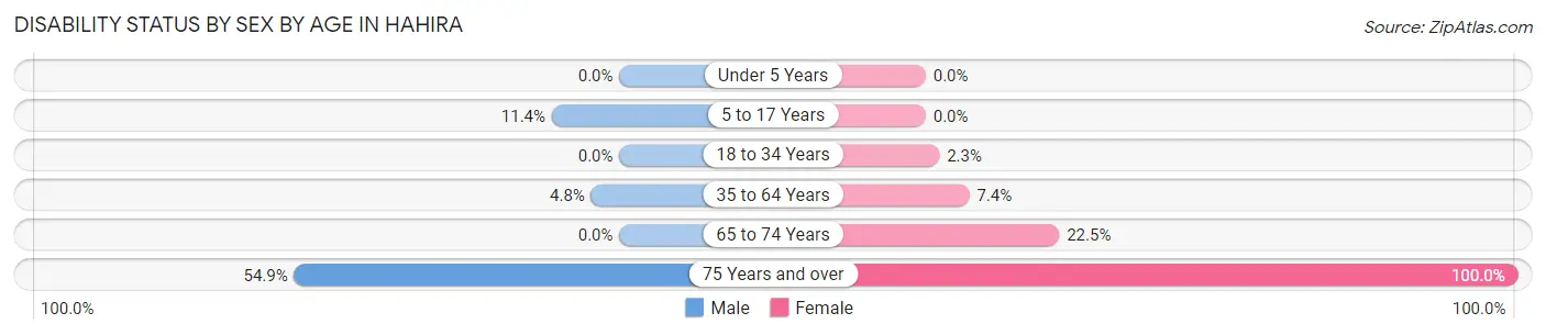 Disability Status by Sex by Age in Hahira