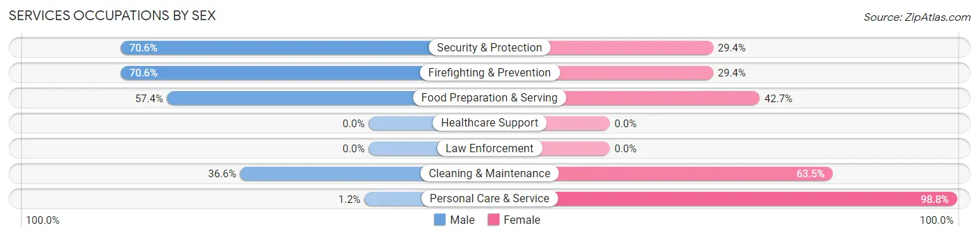 Services Occupations by Sex in Hapeville