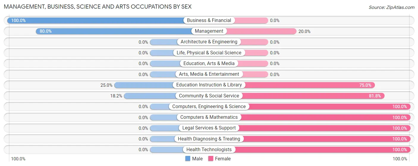 Management, Business, Science and Arts Occupations by Sex in Higgston