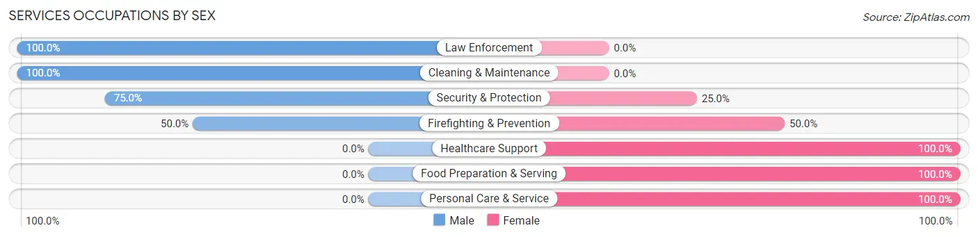 Services Occupations by Sex in Higgston