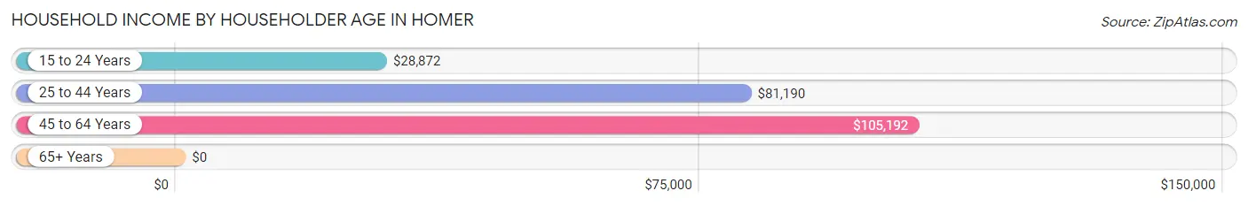 Household Income by Householder Age in Homer