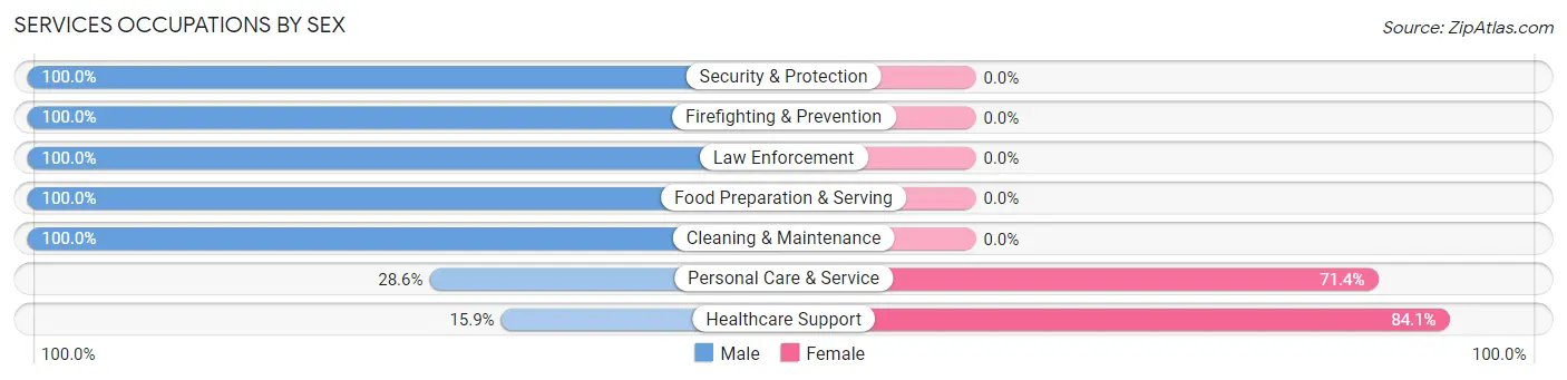 Services Occupations by Sex in Jasper